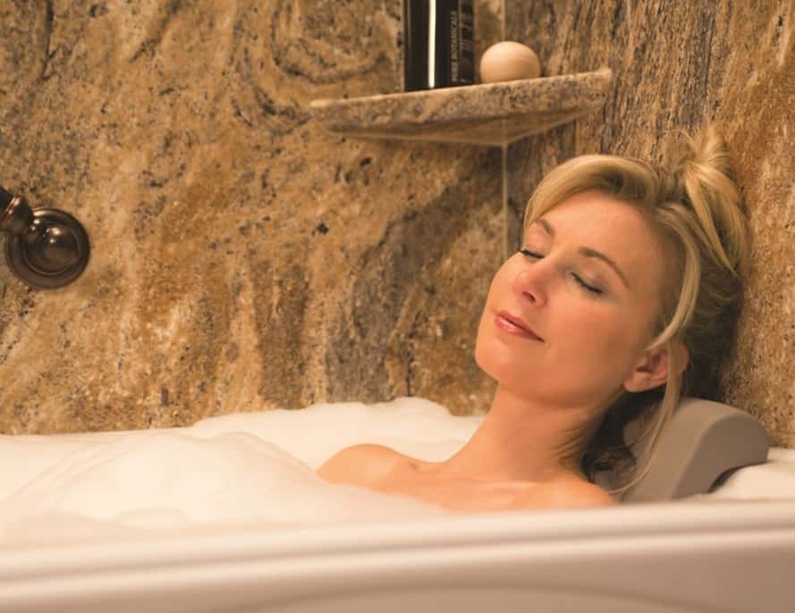 woman enjoying a bath