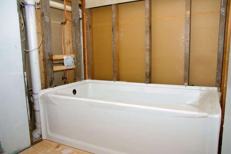 Bathroom Remodel Tub And Bare Walls